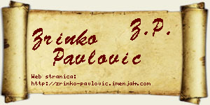 Zrinko Pavlović vizit kartica